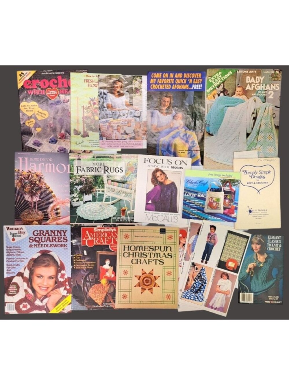 Vintage 1970s 80s 90s Craft Magazines Flyers Inserts Booklets Articles Lot Knit